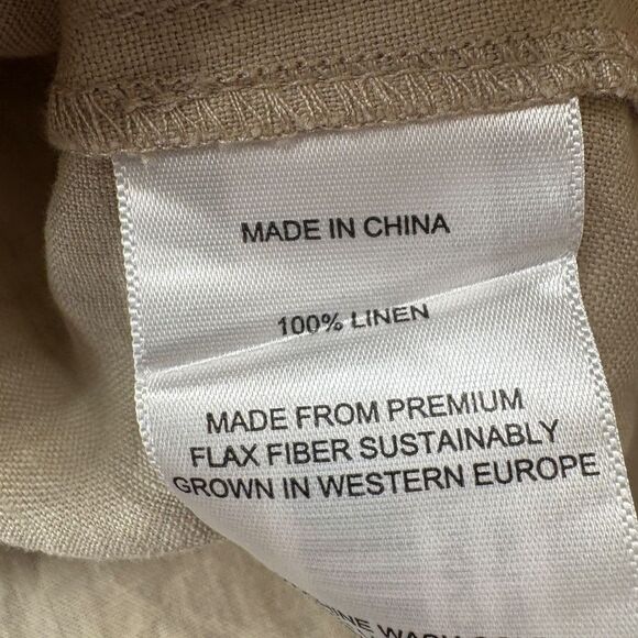 Quince 100% European Linen Button Front Dress Driftwood Beige Medium - Picture 13 of 15
